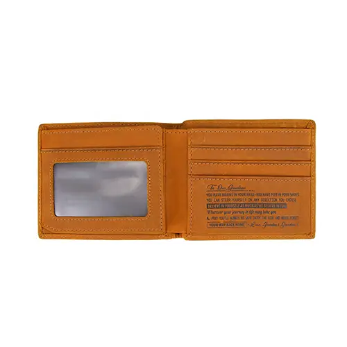 Classic Slim Leather Wallet with ID Window